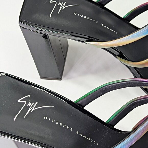 Giuseppe Zanotti Shangay 85MM Strappy Patent Slide Sandals Size 38.5 (MSRP $795) - Picture 9 of 12